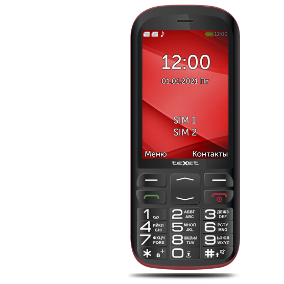 Мобильный телефон Texet TM-B409 черный-красный